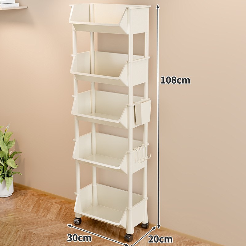 ชั้นวางของมินิมอล5ชั้นมีล้อ
